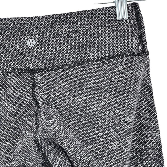 Lululemon Wunder Under Crop II Diamond Jacquard Space Dye Black Slate White Sz 4 - Picture 5 of 7